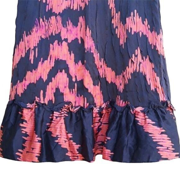 Etcetera Silk Lightening Ruffled Flounce Hem Pintuck Cumberbun Skirt Sz 8 - Picture 8 of 10